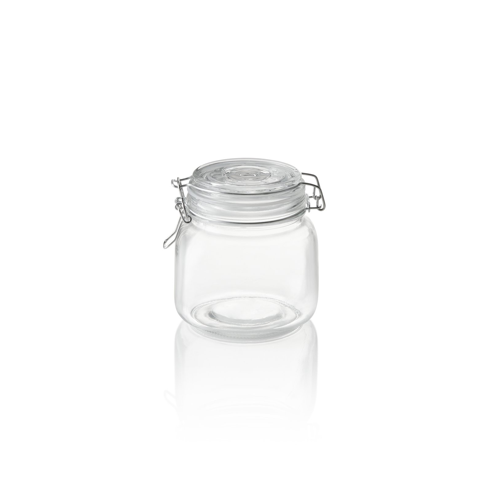 Vorratsglas, 0,65 ltr., Ø 9 cm, Höhe 12 cm, Glas, Edelstahl, Silikon