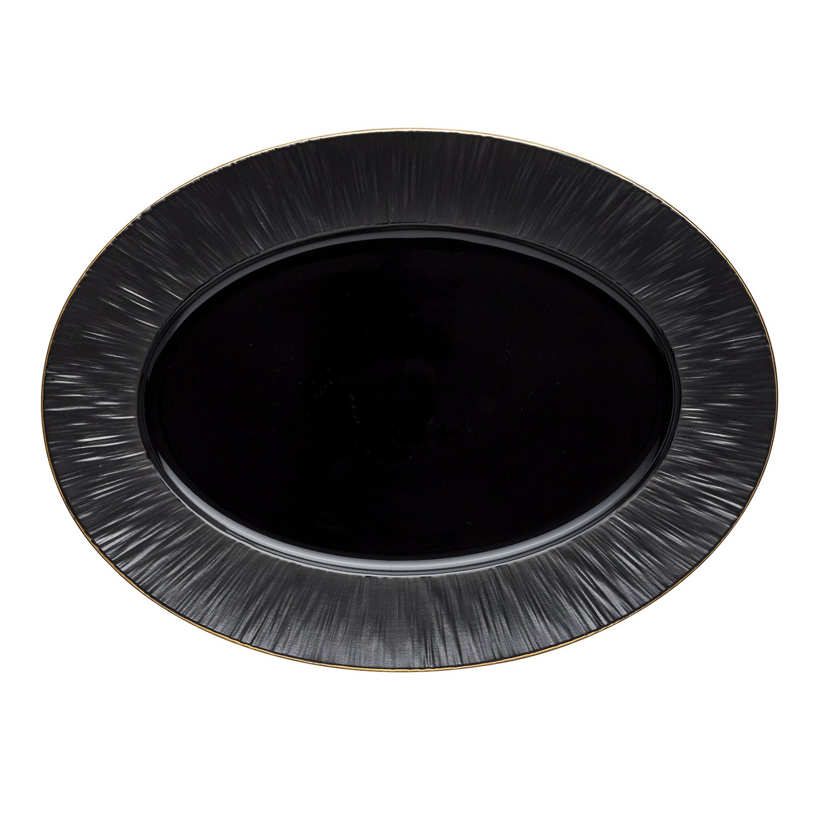 Platte Set MAYA KURO, 33 x 24,5 cm, schwarz