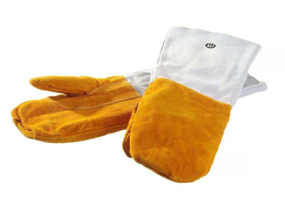 Leder-Grillhandschuhe hitzebeständig – 2 Stück, HENDI, 2 Stk., (L)460mm