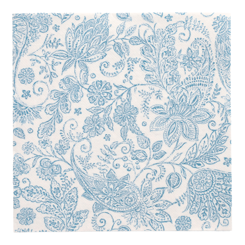 12500 Servietten "ROYAL Collection" 1/4-Falz 40 cm x 40 cm blau "Paisley"