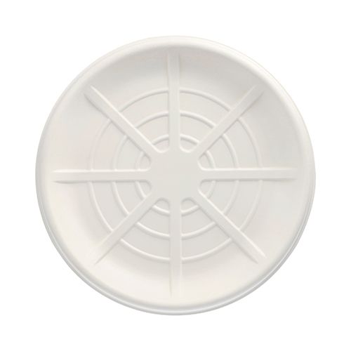 1200 Servierplatten, Zuckerrohr "pure" rund Ø 35 cm weiss für Meeresfrüchte