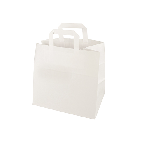 6400 Tragetaschen, Papier 25 cm x 26 cm x 17 cm weiss mit Tragegriff
