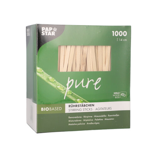 10000 Rührstäbchen, Holz "pure" 14 cm x 5 mm 560000 Rührstäbchen, Holz "pure" 14 cm x 5 mm