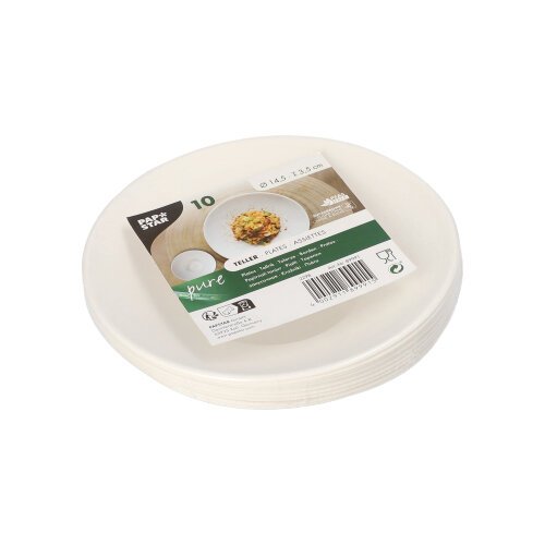 6480 Teller Zuckerrohr "pure" rund Ø 14,5 cm · 3,5 cm weiss "Cella"