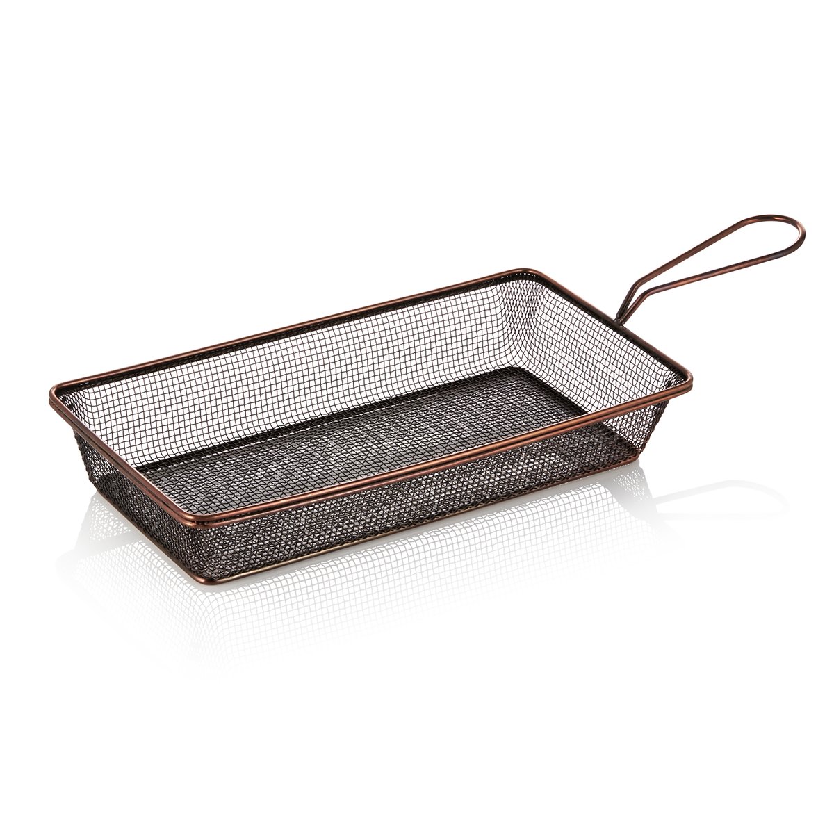 Servier- und Frittierkorb, 28 x 16 x 5 cm, kupferfarben, Chromnickelstahl Servier- und Frittierkorb, 28 x 16 x 5 cm, kupferfarben, Chromnickelstahl