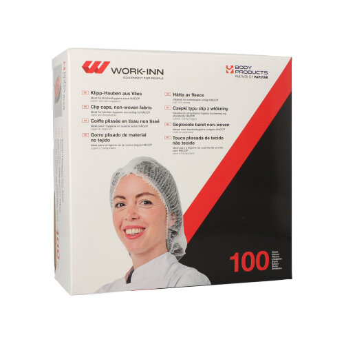 WORK-INN/PS Klipp-Hauben, Vlies Ø 30 cm weiss WORK-INN/PS Klipp-Hauben, Vlies Ø 30 cm weiss