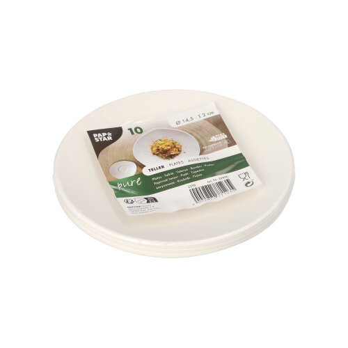 14400 Teller Zuckerrohr "pure" rund Ø 14,5 cm · 2 cm weiss "Cella"