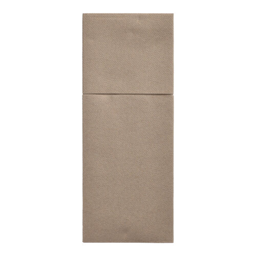 9600 Bestecktaschen, Airlaid 40 cm x 48 cm taupe "Premium" mit Besteckfalz