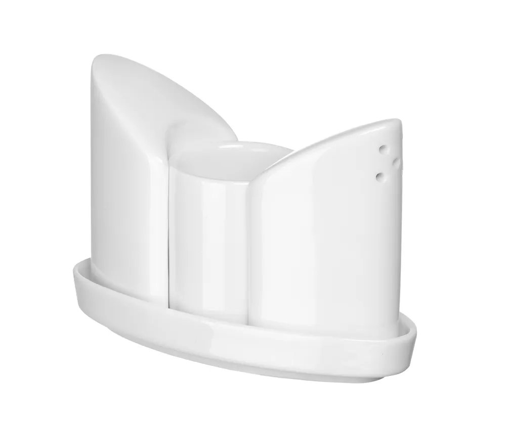 Salz- und Pfefferstreuer-Set mit Zahnstocherhalter, 125x54x(H)90mm Salz- und Pfefferstreuer-Set mit Zahnstocherhalter, 125x54x(H)90mm