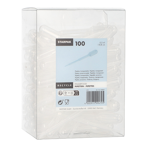 80000 Pipetten, PE 0,5 ml 8,8 cm transparent