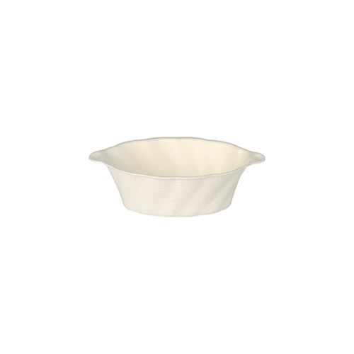 24000 Fingerfood - Schalen Zuckerrohr "pure" 40 ml 3 cm x 9,5 cm x 6 cm weiss "Wave"