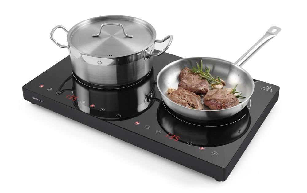 Induktionskocher doppelt Kitchen Line, HENDI, Kitchen Line, 230V/3500W, 608x405x(H)54mm