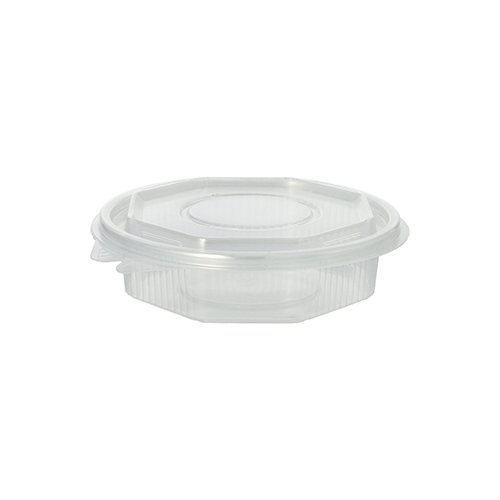 6000 Verpackungsbecher mit Klappdeckeln, PP 8-eckig 250 ml 2,8 cm x 11 cm x 11 cm transparent