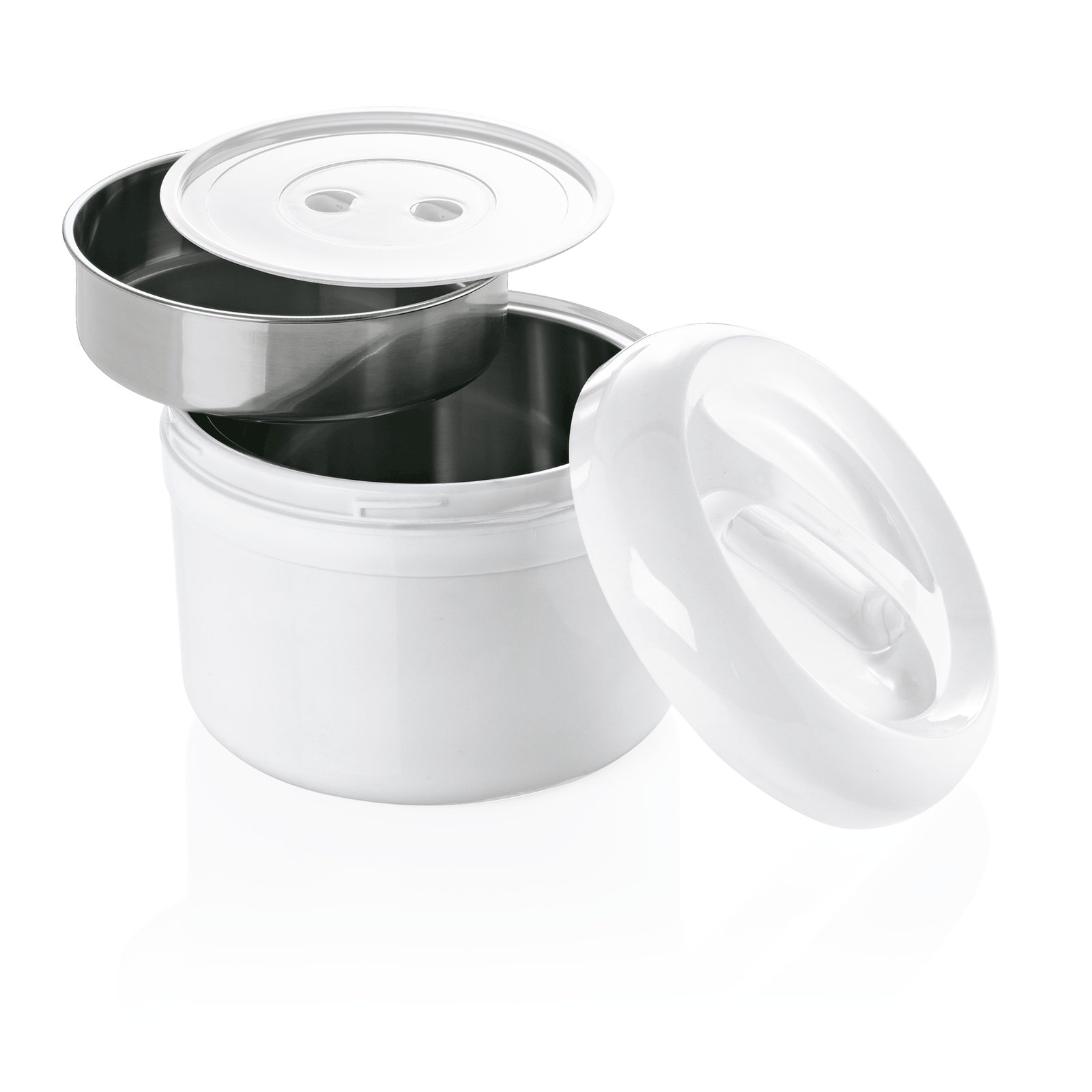 Thermospeisetransportbehälter 2 L, Ø 21 cm, (H) 14 cm Thermospeisetransportbehälter 4 L, Ø 21 cm, (H) 21 cm