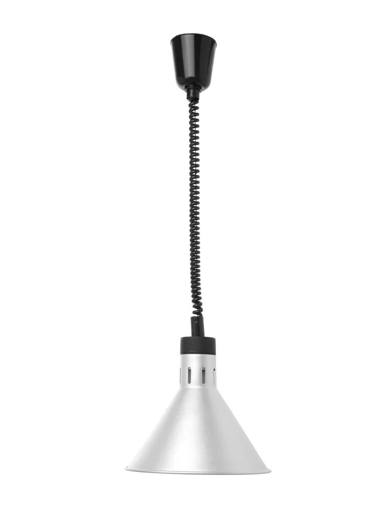 Höhenverstellbare Wärmelampe konisch, Silber, 230V/250W, ⌀275x(H)250mm