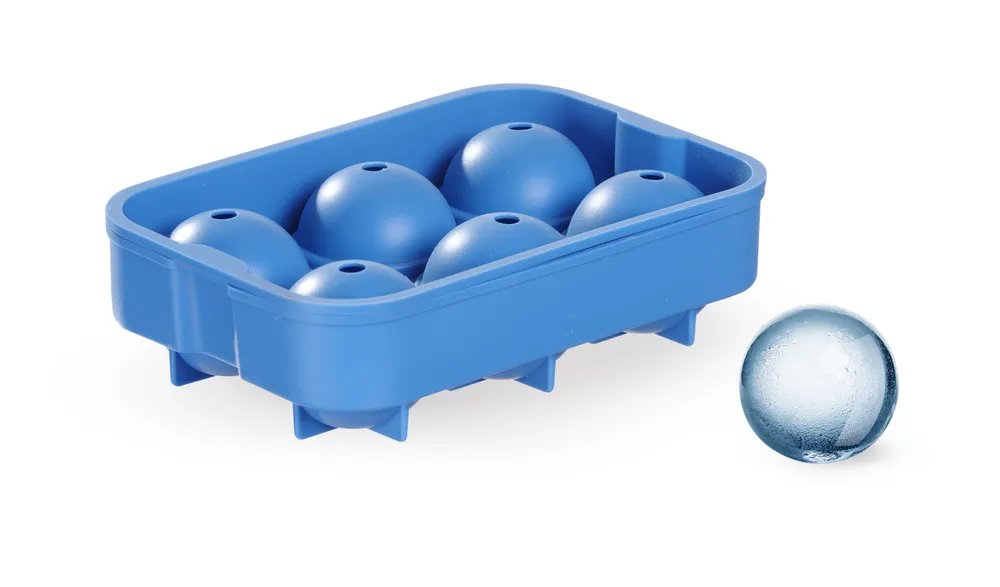 Eiswürfelform, kugelförmig, BarUp, Blau, 180x125x(H)50mm