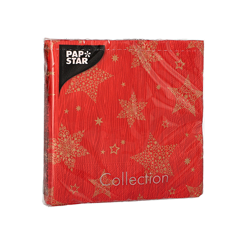 280 Servietten, 3-lagig 1/4-Falz 25 cm x 25 cm rot "Christmas Shine" 41160 Servietten, 3-lagig 1/4-Falz 25 cm x 25 cm rot "Christmas Shine"