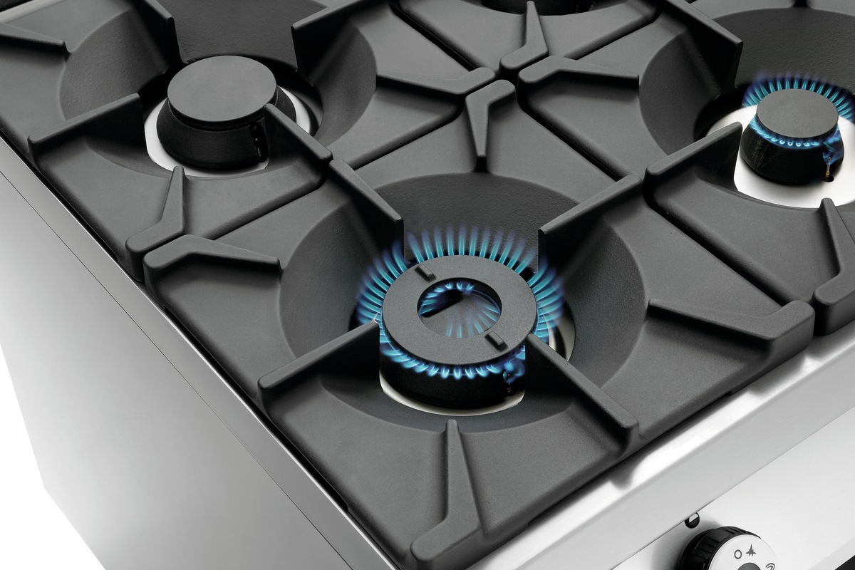 6-Flammen Gasherd, GBO 2/1GN, NS 6 Flammen Gasherd, EBO 2/1GN, NS