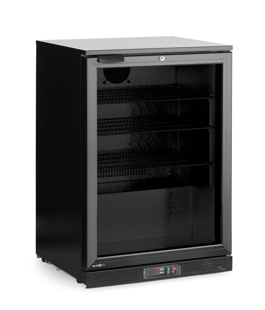 Bar-Kühlschrank eintürig, Arktic, 105L, Schwarz, 220-240V/120W, 600x530x(H)870mm Bar-Kühlschrank eintürig, Arktic, 105L, Schwarz, 220-240V/120W, 600x530x(H)870mm