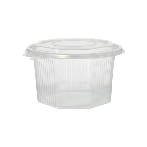 4800 Verpackungsbecher mit Klappdeckeln, PP 8-eckig 1 l 8,3 cm x 13 cm x 13 cm transparent