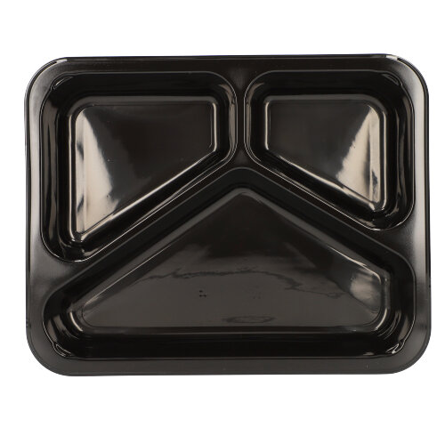 6000 Mikrowellenschalen, PP 3-geteilt 765 ml 3,2 cm x 22,7 cm x 17,8 cm schwarz