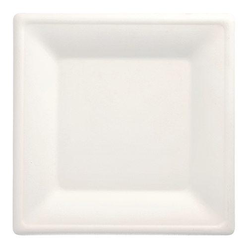 6800 Teller, Zuckerrohr "pure" eckig 26 cm x 26 cm weiss
