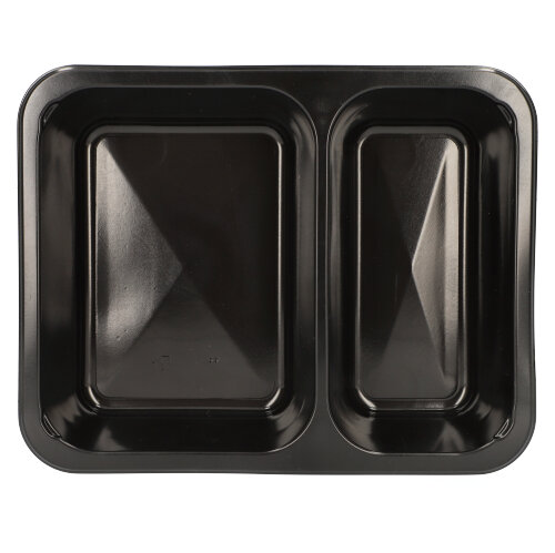 6000 Mikrowellenschalen, PP 2-geteilt 1205 ml 4,9 cm x 22,7 cm x 17,8 cm schwarz
