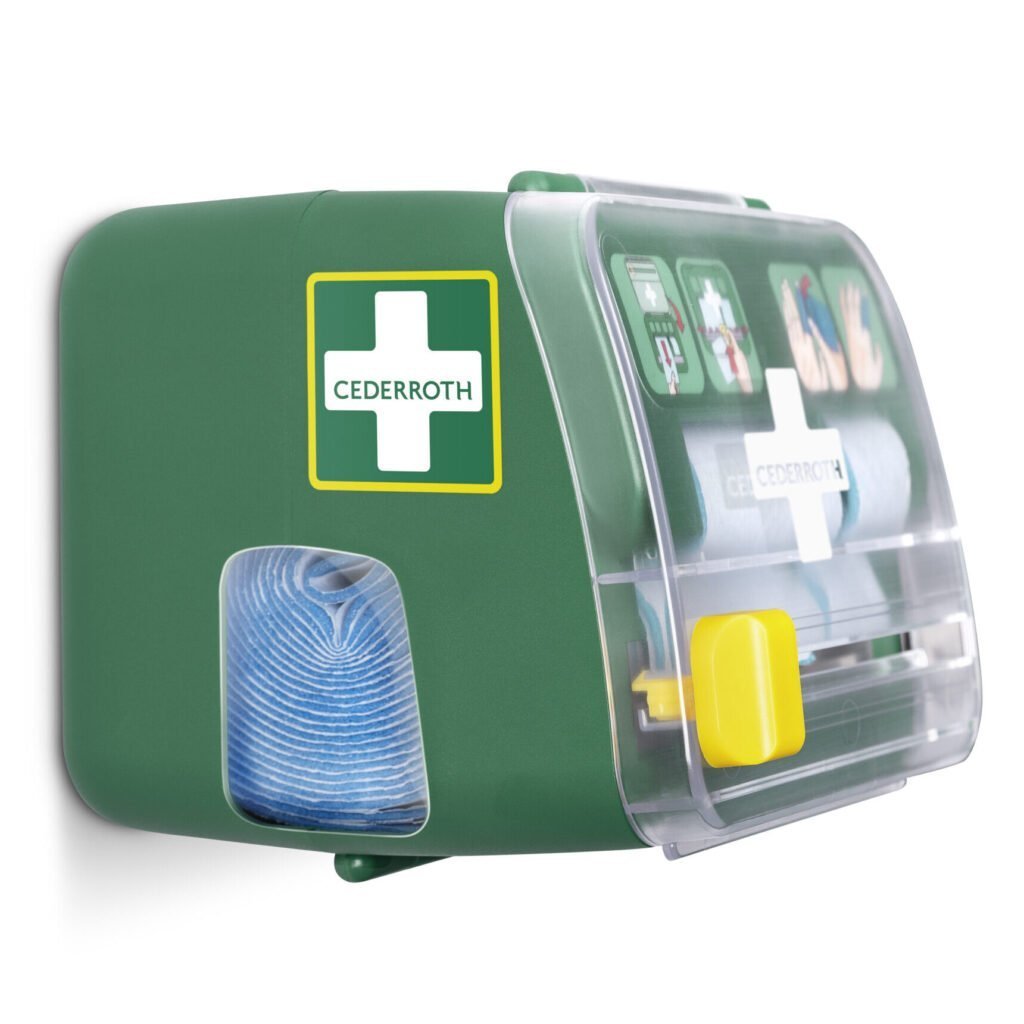 1 "Cederroth" Soft Foam Bandage Spender 2-in-1 12,3 cm x 13,8 cm x 14,2 cm grün 6 "Cederroth" Soft Foam Bandage Spender 2-in-1 12,3 cm x 13,8 cm x 14,2 cm grün