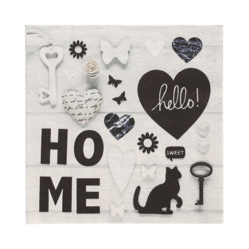 22800 Servietten, 3-lagig 1/4-Falz 33 cm x 33 cm "Home"