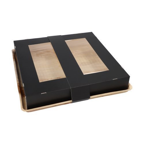 600 Tabletts, Palmblatt eckig 5 cm x 29 cm x 29 cm mit separatem Deckel und Banderole 100 Tabletts, Palmblatt eckig 5 cm x 29 cm x 29 cm mit separatem Deckel und Banderole