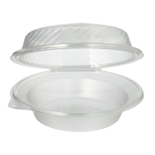 Feinkost- und Salatschalen mit Klappdeckel PP rund 950 ml 8,7 cm x 22 cm x 21,5 cm Feinkost- und Salatschalen mit Klappdeckel PP rund 950 ml 8,7 cm x 22 cm x 21,5 cm