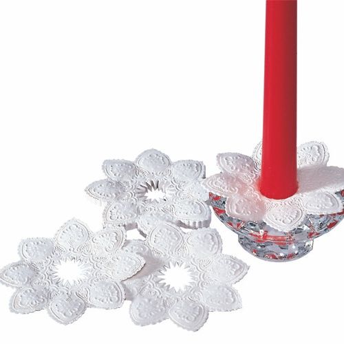 100 Kerzen-Manschetten rund Ø 10 cm weiss
