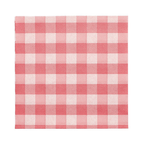 42000 Servietten, 1-lagig 1/4-Falz 33 cm x 33 cm rot/weiss "Vichy Karo"