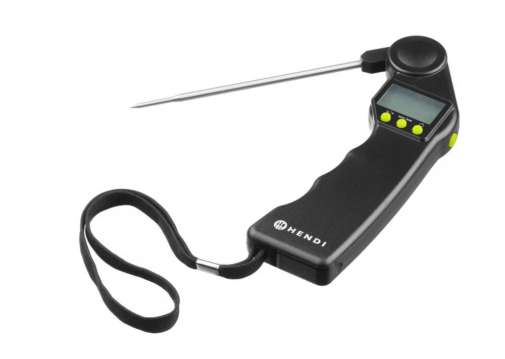 Digitales Thermometer mit klappbarer Sonde, HENDI, Schwarz, 160x55x(H)20mm Digitales Thermometer mit klappbarer Sonde, HENDI, Schwarz, 160x55x(H)20mm