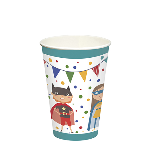 10080 Trinkbecher, Pappe 0,2 l Ø 7 cm · 9,7 cm "Superhero"