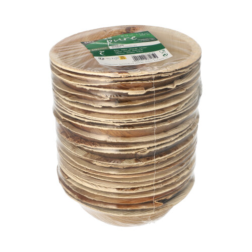 25 Schalen, Palmblatt "pure" rund 425 ml Ø 15 cm · 6,5 cm 3000 Schalen, Palmblatt "pure" rund 425 ml Ø 15 cm · 6,5 cm