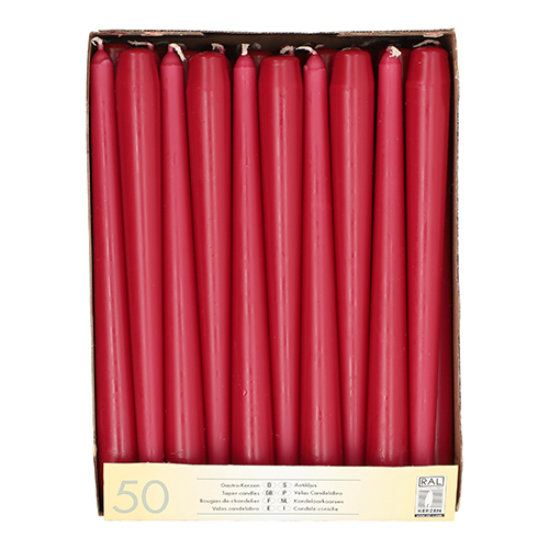 50 Leuchterkerzen Ø 2,2 cm · 25 cm bordeaux 7200 Leuchterkerzen Ø 2,2 cm · 25 cm bordeaux