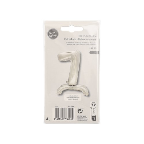 1 Folienluftballon 73 cm silber "7" stehend 3840 Folienluftballon 73 cm silber "7" stehend