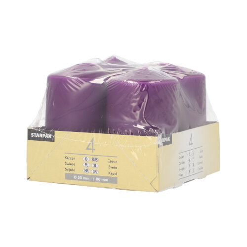 24 Stumpenkerzen Ø 50 mm · 80 mm lila 2880 Stumpenkerzen Ø 50 mm · 80 mm lila