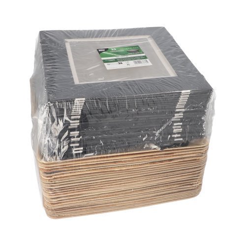 25 Tabletts, Palmblatt eckig 5 cm x 25,5 cm x 25,5 cm mit separatem Deckel und Banderole 100 Tabletts, Palmblatt eckig 5 cm x 25,5 cm x 25,5 cm mit separatem Deckel und Banderole