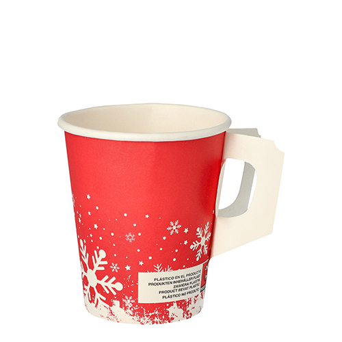 12000 Trinkbecher mit Henkel, Pappe 0,2 l Ø 8 cm · 9,3 cm "Winter Time"