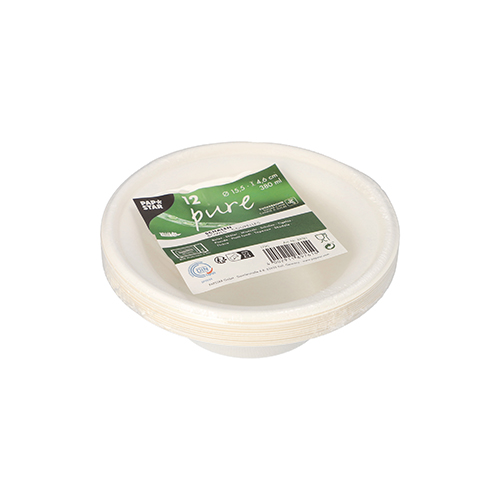 5760 Schalen, Zuckerrohr "pure" 380 ml Ø 15,5 cm · 4,6 cm weiss