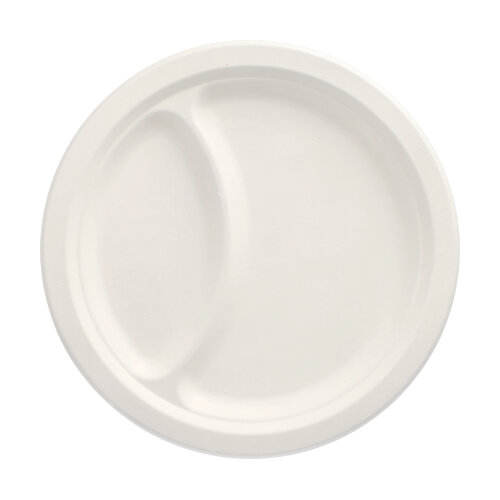 11000 Teller, Zuckerrohr "pure" 2-geteilt Ø 23 cm · 2 cm weiss