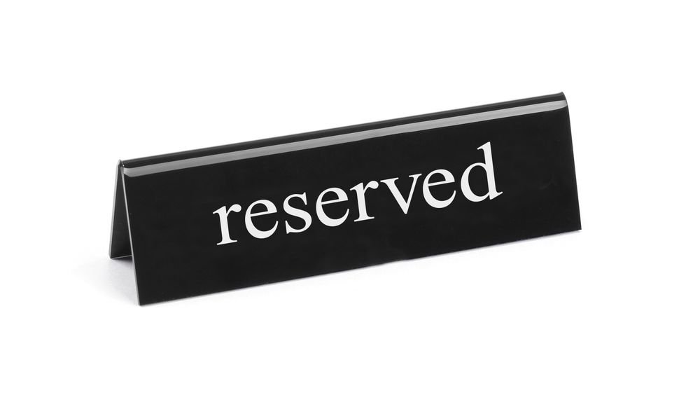 Tischschild Reserviert, gereserveerd, 130x30x(H)38mm