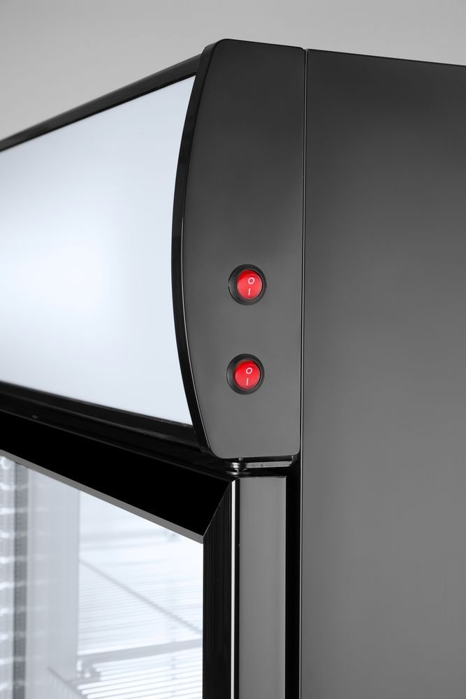 Rückwandkühlschrank mit hinterleuchteter Blende, zweitürig, Arktic, 512L, Schwarz, 220-240V/510W, 1120x585x(H)1900mm