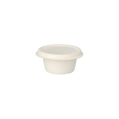 48000 Deckel für Dressingschalen Zuckerrohr "pure" Ø 6 cm weiss
