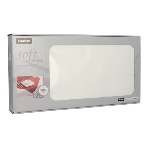 2400 Mitteldecken, stoffähnlich, Vlies "soft selection" 80 cm x 80 cm weiss