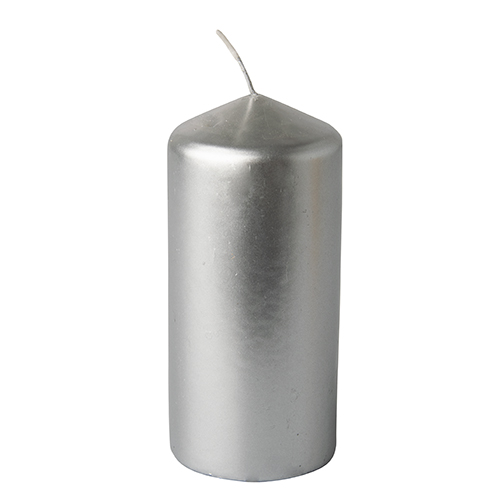 1512 Stumpenkerze Ø 60 mm · 130 mm silber