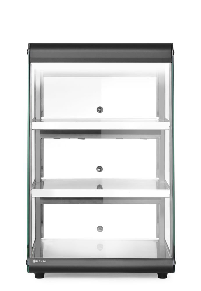 Beheiztes Thekendisplay, Schwarz, 220-240V/500W, 472x447x(H)775mm