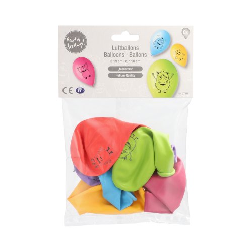 6 Luftballons Ø 29 cm farbig sortiert "Monsters" 20160 Luftballons Ø 29 cm farbig sortiert "Monsters"